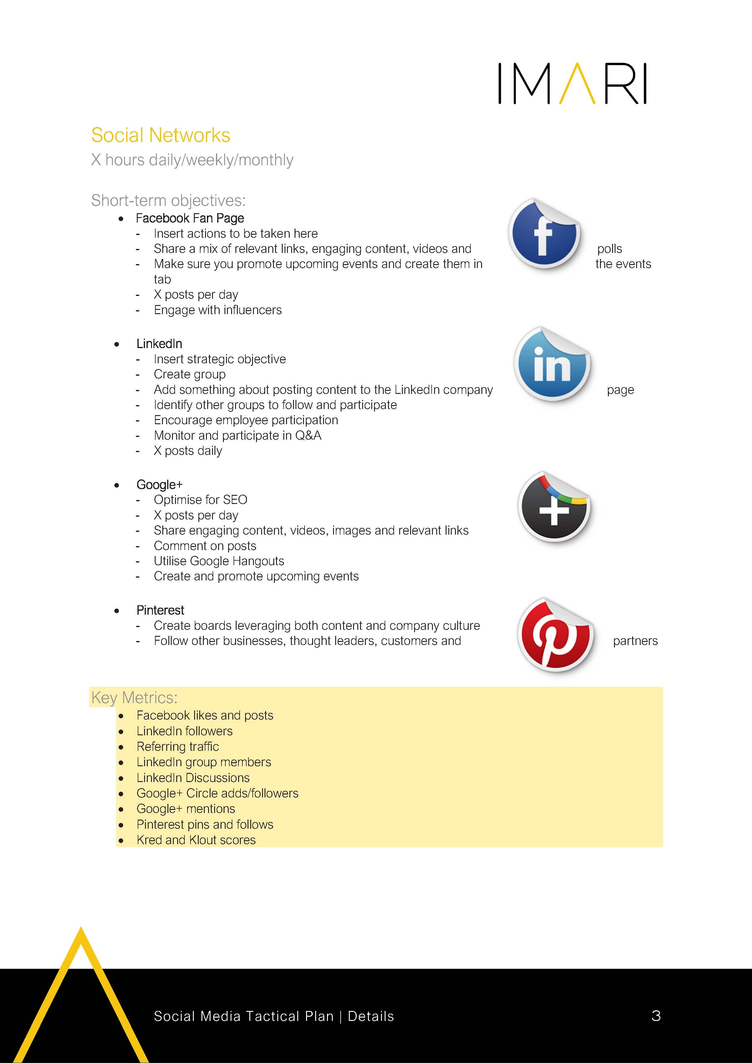 Social Media Tactical Plan